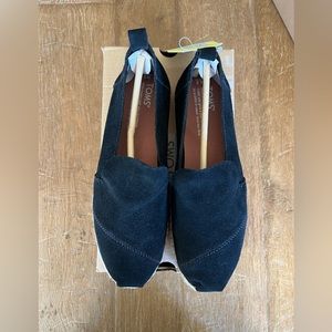 Women’s Toms Black Suede Deconstructed Alpargata Rope side shoes Sz 6.5 NWT
